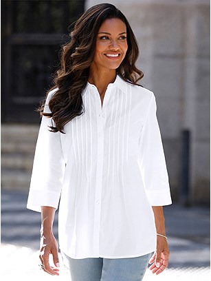 Pleated Long Blouse product image (587991.WH.1S)