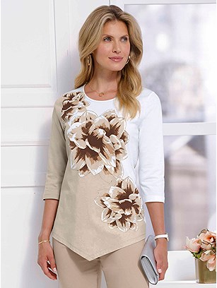 Floral Asymmetrical Hem Top product image (588002.WHBE.1S)