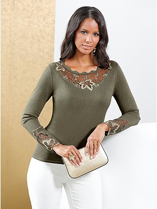Embroidered Mesh Sweater product image (588447.KHPA.1.1_WithBackground)