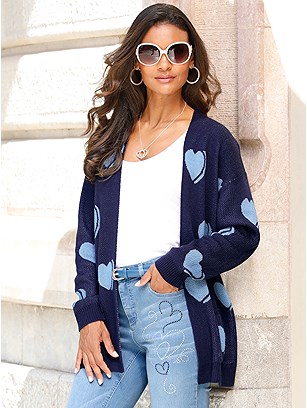 Heart Print Long Cardigan product image (588484.BLPA.1.P11724)