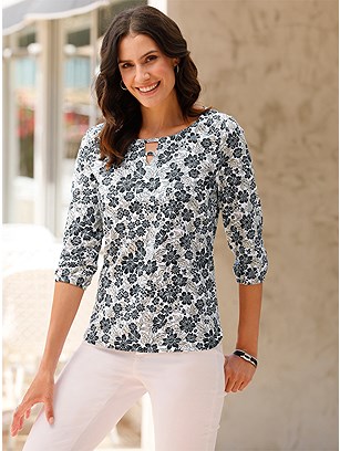 Floral 3/4 Sleeve Shirt product image (589123.WHSA.1.1_WithBackground)