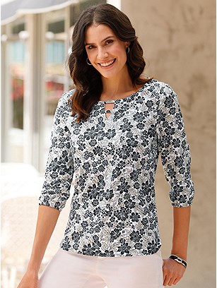 Floral 3/4 Sleeve Shirt product image (589123.WHSA.1S)