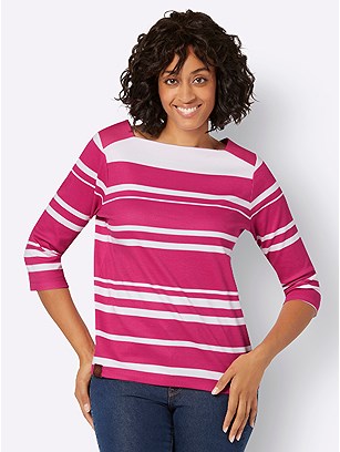 Striped Square Neck Top product image (589166.FSST.1.1_WithBackground)