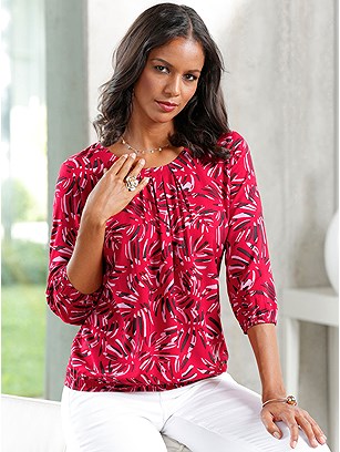 Printed 3/4 Sleeve Blouse product image (589223.RDPR.1S)