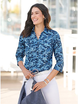 Printed Collared Blouse product image (589245.DEPR.1.1_WithBackground)