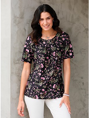 Floral Pleated Tunic product image (589329.BKRS.1.1_WithBackground)
