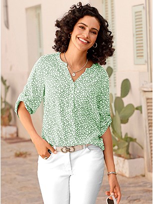 Floral Tab Sleeve Blouse product image (589505.AGEC.1S)