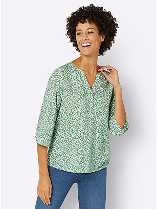 Floral Tab Sleeve Blouse product image (589505.AGEC.2.1_WithBackground)