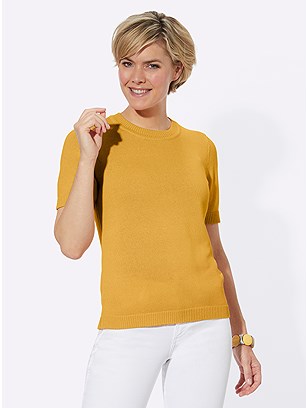 Ribbed Short Sleeve Sweater product image (589884.DKYL.1.1_WithBackground)