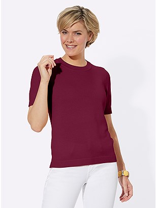 Ribbed Short Sleeve Sweater product image (589884.FS.1.1_WithBackground)
