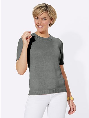 Ribbed Short Sleeve Sweater product image (589884.GYMO.1.1_WithBackground)