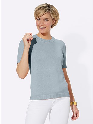 Ribbed Short Sleeve Sweater product image (589884.IB.1.1_WithBackground)