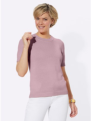 Ribbed Short Sleeve Sweater product image (589884.OLRS.1.1_WithBackground)