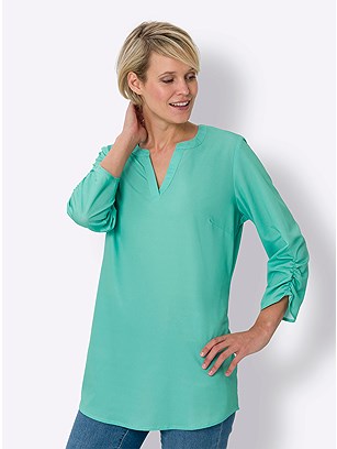 Ruched Sleeve Tunic product image (590534.BLGR.1.1_WithBackground)