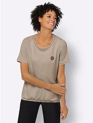 Mottled Elastic Hem Shirt product image (591498.BE.3.1_WithBackground)