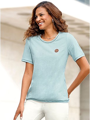 Mottled Elastic Hem Shirt product image (591498.MT.1S)