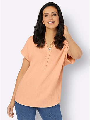 Muslin V-Neck Blouse product image (591546.AP.2.1_WithBackground)
