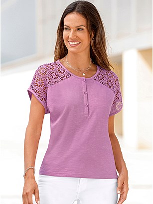 Crocheted Lace Top product image (591706.PURP.19S)