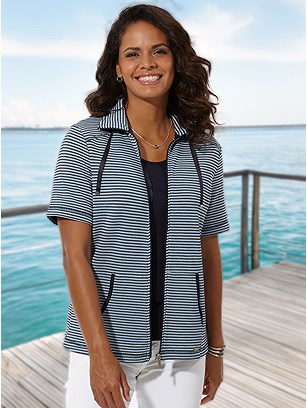 Short Sleeve Zip Up Cardigan product image (591910.NWPA.18S)