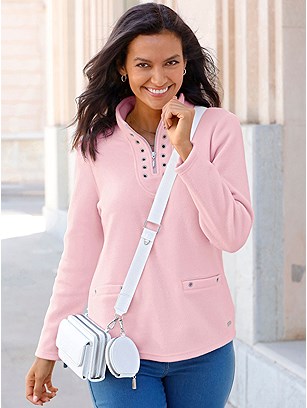 Grommet Trim Fleece Shirt product image (591925.LTRS.1S)