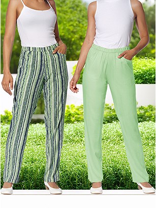 2 Pk Elastic Waistband Pants product image (592011.GRPR.21S)