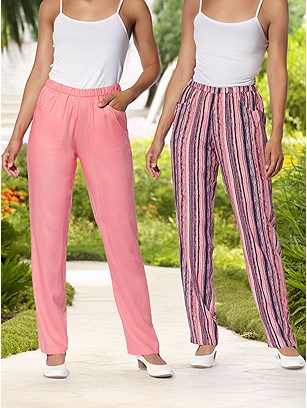 2 Pk Elastic Waistband Pants product image (592011.RSPR.21S)