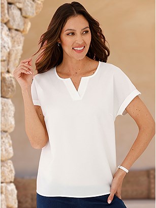 Slip On V-Neck Blouse product image (594972.EC.11S)