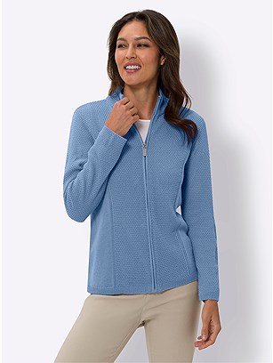 Textured Zip Cardigan product image (597534.LB.1.1_WithBackground)