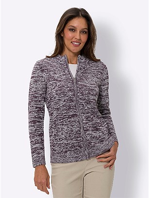 Mottled Zip Cardigan product image (597895.GEMO.1.1_WithBackground)