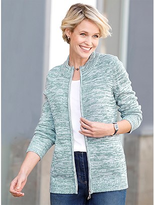 Mottled Zip Cardigan product image (597895.JDMO.1.1_WithBackground)