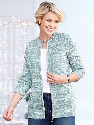 Mottled Zip Cardigan product image (597895.JDMO.1S)