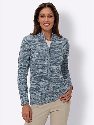 Mottled Zip Cardigan product image (597895.SMMO.1.1_WithBackground)