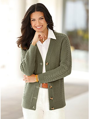 Cable Knit Cardigan product image (597933.KH.1.2_WithBackground)