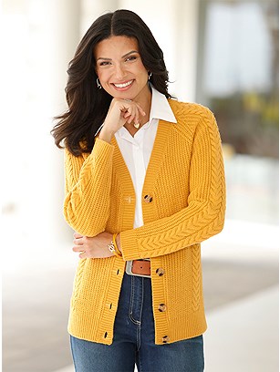 Cable Knit Cardigan product image (597933.OCKE.1.1_WithBackground)