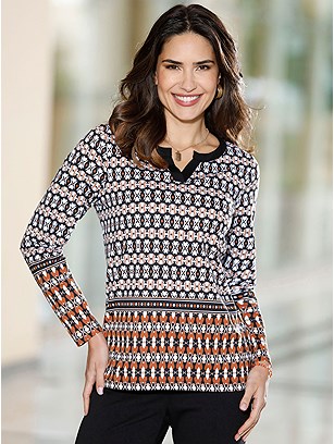 Boho Print Long Sleeve Shirt product image (598214.BKPR.1S)