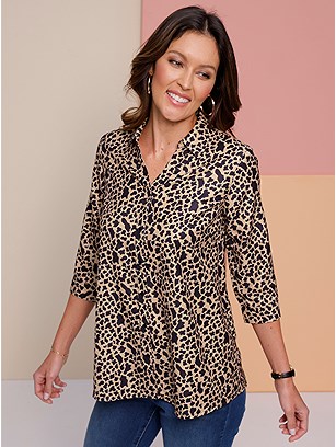 Button Up Animal Print Tunic product image (598675.CAPR.1.1_WithBackground)