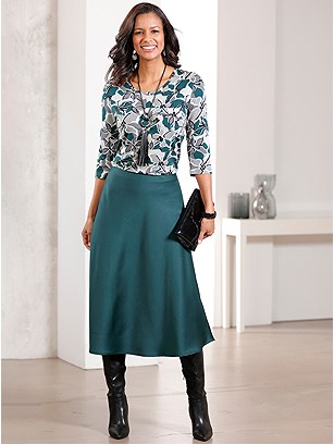 Flowy Satin Midi Skirt product image (599334.GYPE.1S)