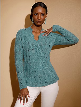 Knit Wrap Look Sweater product image (599420.JD.1.1_WithBackground)