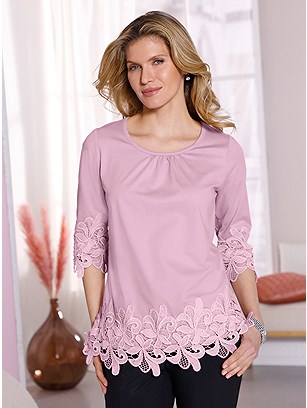 Floral Lace Trim Shirt product image (599435.MV.1.1_WithBackground)