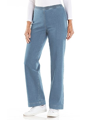 Stretch Waist Wide Leg Jeans product image (599452.FADE.1.1_WithBackground)