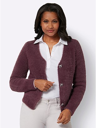 Embellished Fuzzy Cardigan product image (599515.BU.1.1_WithBackground)