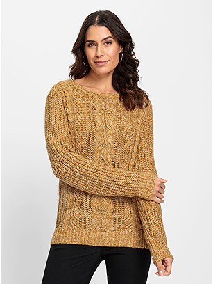 Mottled Cable Knit Sweater product image (599592.OCMO.2.1_WithBackground)