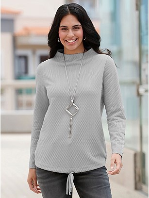 Textured Stand Up Collar Shirt product image (599652.STGY.1S)