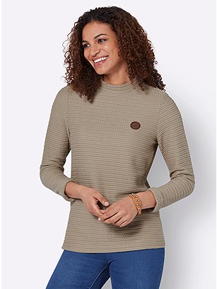 Textured Long Sleeve Shirt product image (599653.DKBR.2.1_WithBackground)