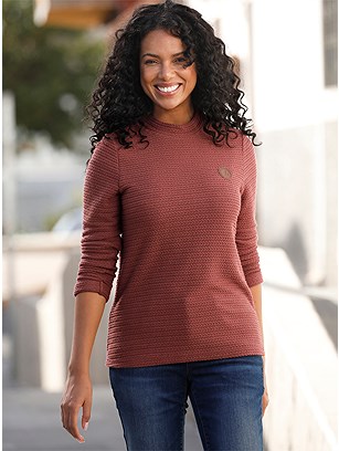 Textured Long Sleeve Shirt product image (599653.RDBR.1.1_WithBackground)