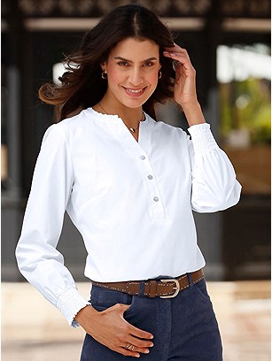 Ruffle Trim Blouse product image (599695.WH.1S)