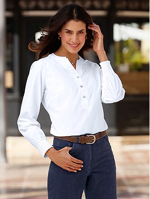 Ruffle Trim Blouse product image (599698.NV.4.1_WithBackground)