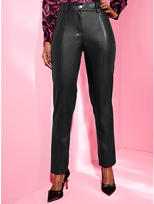 Panel Faux Leather Pants product image (599707.BK.1.1_WithBackground)