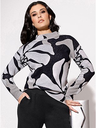 Metallic Floral Sweater product image (599726.BKEC.1S)