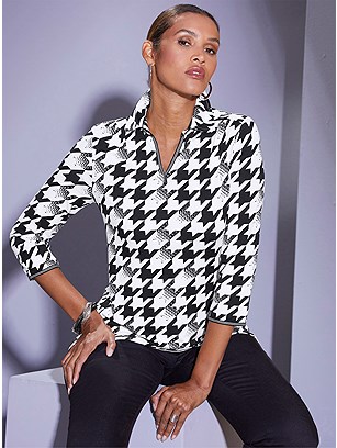 Houndstooth Polo Shirt product image (600192.BKEP.1.1_WithBackground)